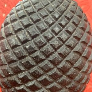 Antique Obscure Cast Iron Door Stop of a Pineapple w Fleur de Lis Style Base